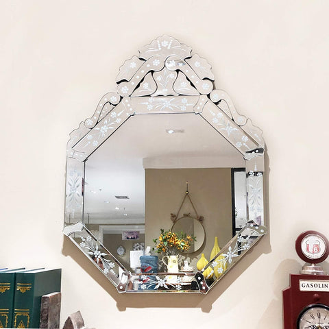 Luxury Wall Mounted Squared Mirror, Venetian Mirror Decor