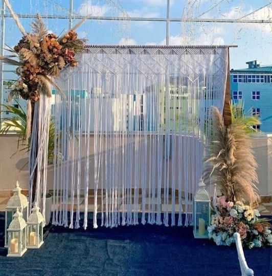 Extra Large Handmade Macrame Curtain Bohemian Decoration Wall Arch Backdrop Wedding Wall Hanging