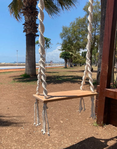 Beach Macrame Swing, Macrame Wood Swing, Wood Swing, Tree Swing Adult, Boho Swing