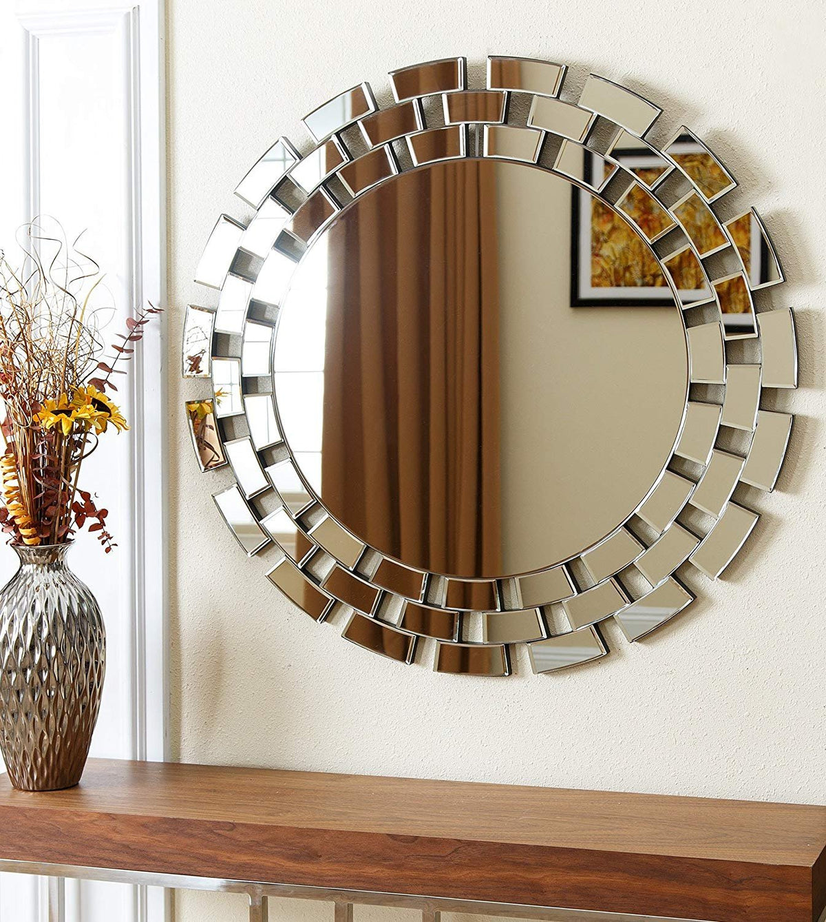 Elegant Wall Mount Round Glass Mirror for Home Decor