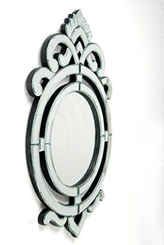 Crown Wall Mirror Elegant Wall Mount Round Glass Mirror for Home Decor