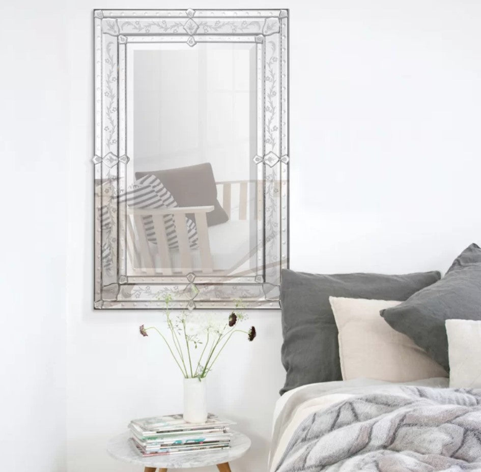 Wall Mirror Luxury Glass Framed Venetian Decor Mirror