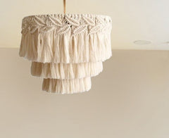 Lampshade Boho , Hanging Light Covering, Nordic Woven Hanging