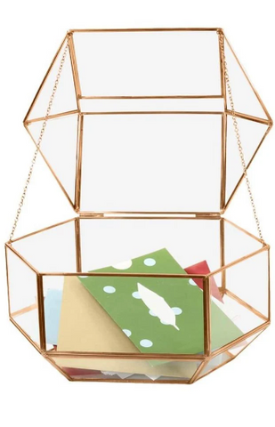 Geometric Glass Wedding Display Box // Wedding Envelope Holder Box