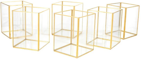 Geometric Candle Holder Set of 6 for Wedding Centerpiece