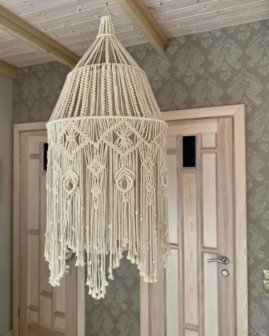 Fringe Chandelier, Tassel Lamp Shade , Macrame Chandelier, Fringe Chandelier , Macrame Lampshade ,Boho Light Pendant