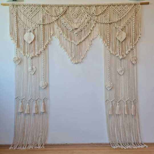 Handmade Macrame Large Curtain Bohemian Decoration Wall Arch Backdrop Wedding Wall Hanging