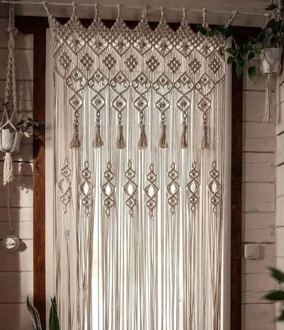 Macrame Curtains for Doorways, Window Curtains Wall Decor