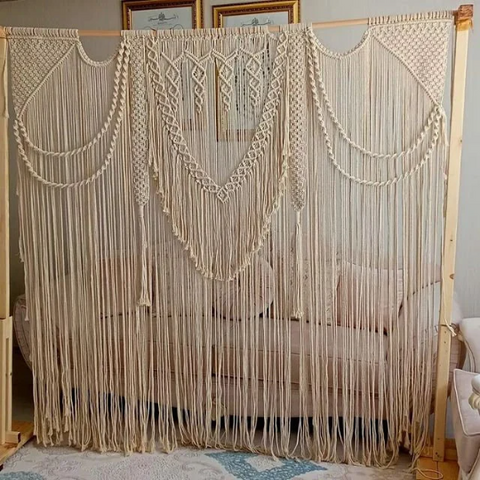 Macrame Wedding Backdrop, Macrame Wedding Arch Arbor, Macrame Wall Hanging,Macrame Door Hanging,Room Divider,Macrame Curtains