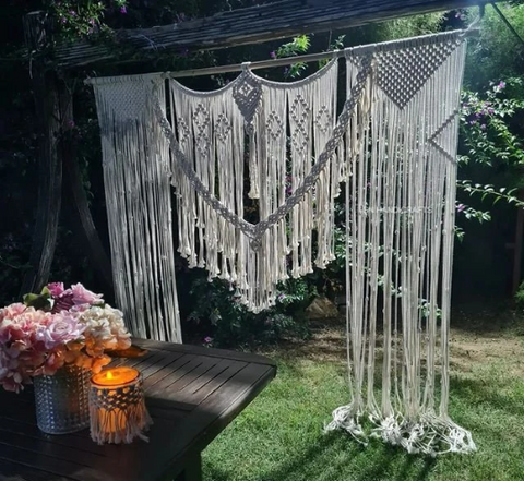 Nice Handmade Macrame Wedding Backdrop, Macrame Wedding Arch Arbor, Macrame Wall Hanging Macrame Door Hanging Wedding decoration