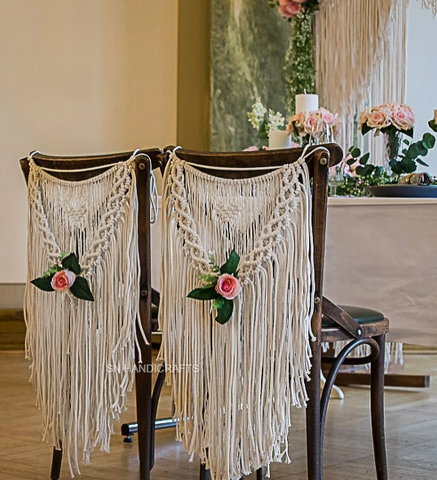 Macrame Large Curtain Bohemian Decoration Wall Arch Backdrop Wedding Wall Hanging With Chair Covers