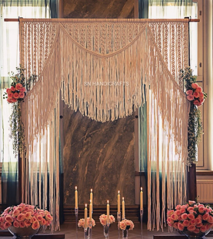 Macrame Large Curtain Bohemian Decoration Wall Arch Backdrop Wedding Wall Hanging With Chair Covers