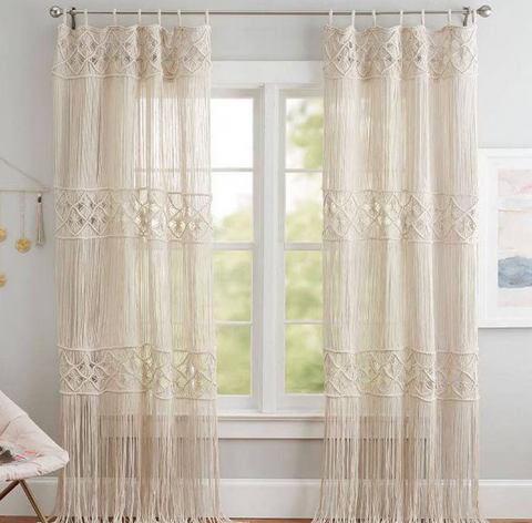 Macrame Room Divider, Macrame Headboard, Boho Door Curtain