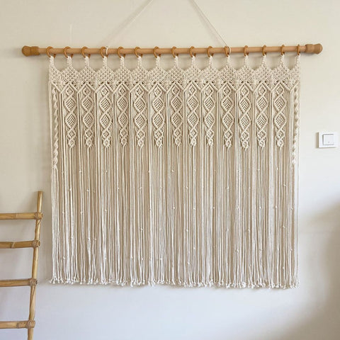 Unique  Handmade Macrame Curtain - Bohemian Decor Wall Hanging - Wall Art