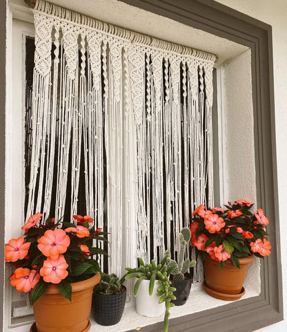 Hanging Macrame Curtain, Boho Decor, Macramé Wall Curtain, Wall Decoration