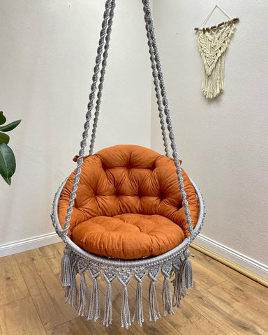 Stylish Macrame Hanging Swing Chair - Perfect for Gardens & Balconies