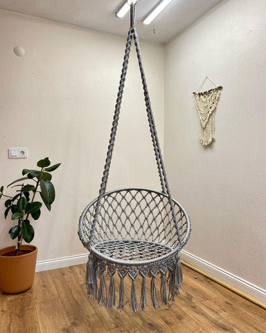 Stylish Macrame Hanging Swing Chair - Perfect for Gardens & Balconies