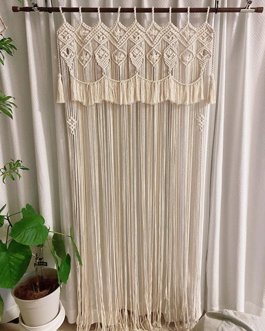 Macrame Hanging Curtain Boho Macrame Wall Curtain Wall Hanging