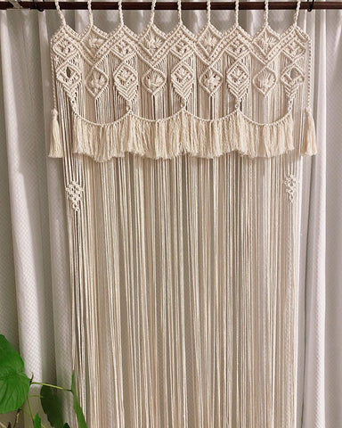 Macrame Hanging Curtain Boho Macrame Wall Curtain Wall Hanging