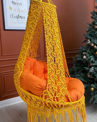 Beautiful Handmade Leaf Macrame Swing Chair, Hanging Hammock Chair