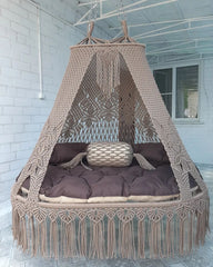 Dual Color Macrame Swing Chair, Hanging Chair, Hammock Swing Chair