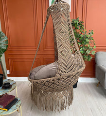 Hanging Indoor and outdoor Macrame Swing Chair, Hanging Hammock Chair