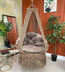 Hanging Indoor and outdoor Macrame Swing Chair, Hanging Hammock Chair