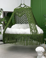 Green Chair Large Swing Sofa, Hanging Swing Chair Indoor and Outdoor Swing
