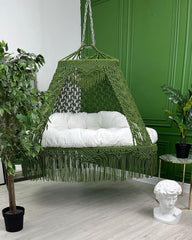 Green Chair Large Swing Sofa, Hanging Swing Chair Indoor and Outdoor Swing