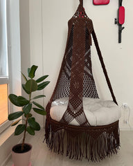 Hanging Beautiful Macrame Swing Chair, Hanging Hammock Swing Chair Garden Hanging Chair