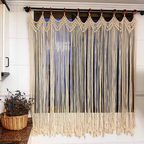 Cotton Curtain Boho Macrame Wall Curtain Wall Hanging, Wedding Decor