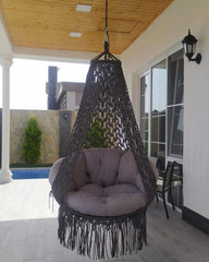 Beautiful Hanging Macrame Round Swing, Macrame Swing Chair, Outdoor Indoor Swing, Hanging Chair