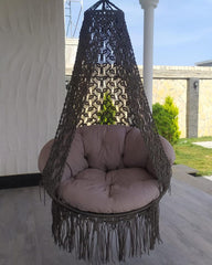 Beautiful Hanging Macrame Round Swing, Macrame Swing Chair, Outdoor Indoor Swing, Hanging Chair
