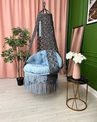 Garden and Indoor Leaf Macrame Swing Chair, Hanging Hammock Chair