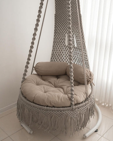 Indoor and Outdoor Macrame Swing Chair, Hanging Hammock Swing Chair, Garden Chair