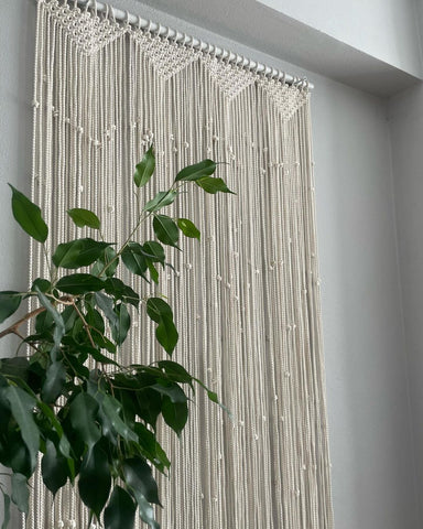 Handmade Macrame Bohemian Curtain Drapes, Door Window, Macrame Curtain