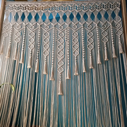 Beautiful Handmade Macrame Curtain Wall Hanging, Wall Hanging Decor Curtain