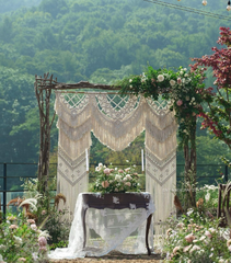 Luxury Handmade Macrame Wedding Backdrop, Macrame Wedding Arch Arbor, Macrame Wall Hanging Macrame Door